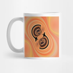 abstract creative cyclone style design and pattern in  orange gold pattern and design Mug